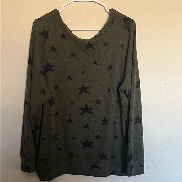 Green and Black Star Buffalo David Bitton Women’s Long Sleeve Top XL - Picture 4 of 4